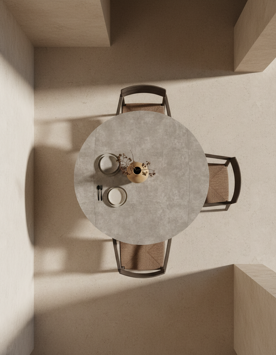 
Tavolo da pranzo allungabile di design «New Icone», in diverse dimensioni - Grigio cemento / 95-135 x 135 cm