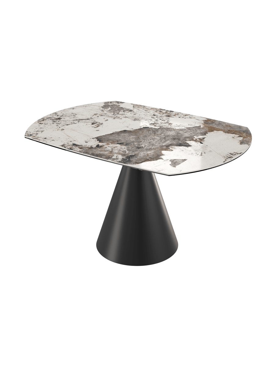 
Tavolo da pranzo allungabile di design «New Icone», in diverse dimensioni - Calacatta lucido / 95-135 x 135 cm