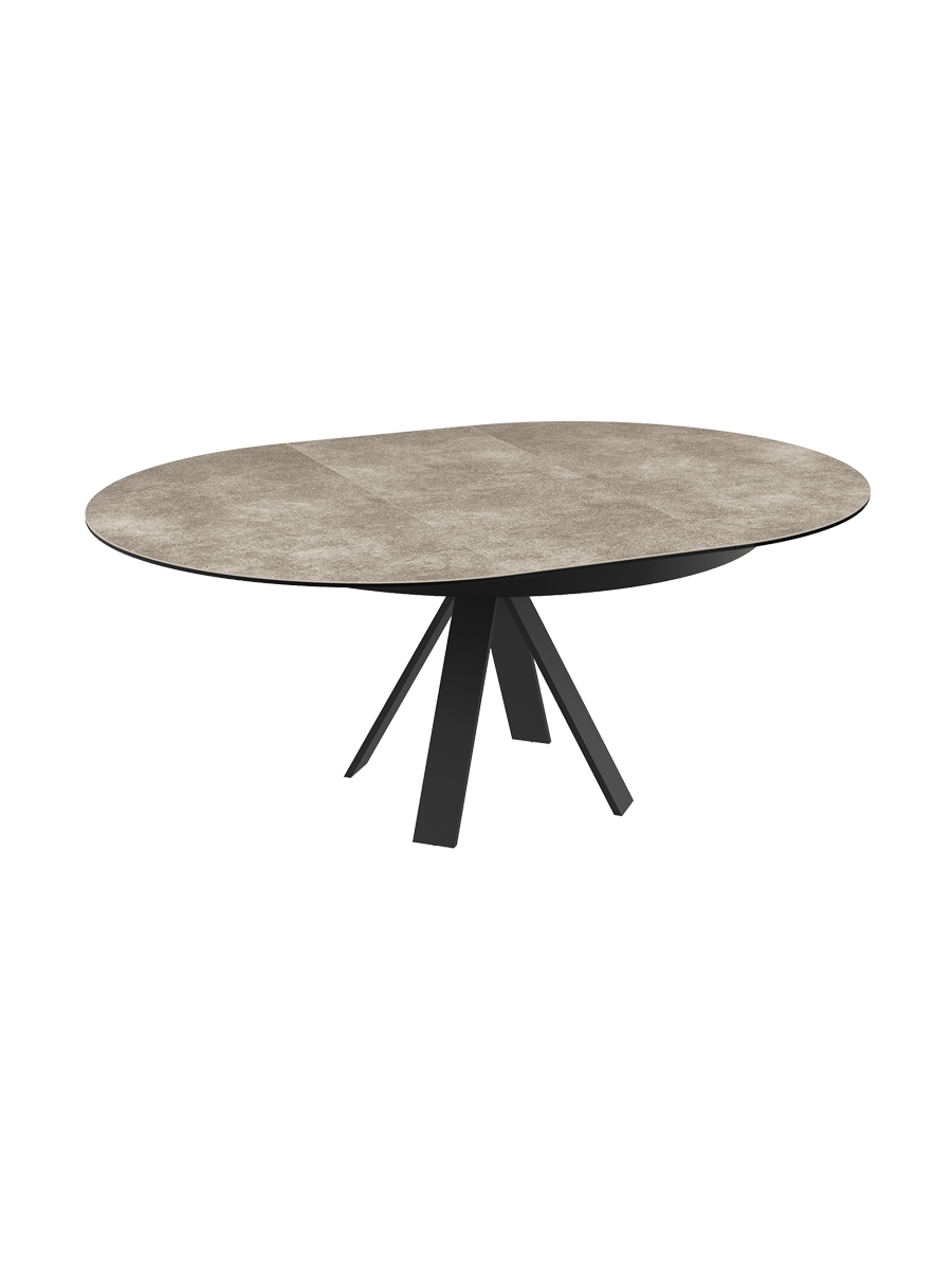 
Ausziehbarer Designer Esstisch „Chanterelle“ 130-180 x 130 cm - Zementgrau