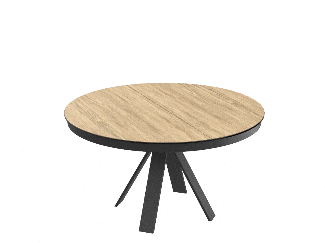 
Tavolo da pranzo allungabile di design «Chanterelle» 130-180 x 130 cm - Rovere chiaro