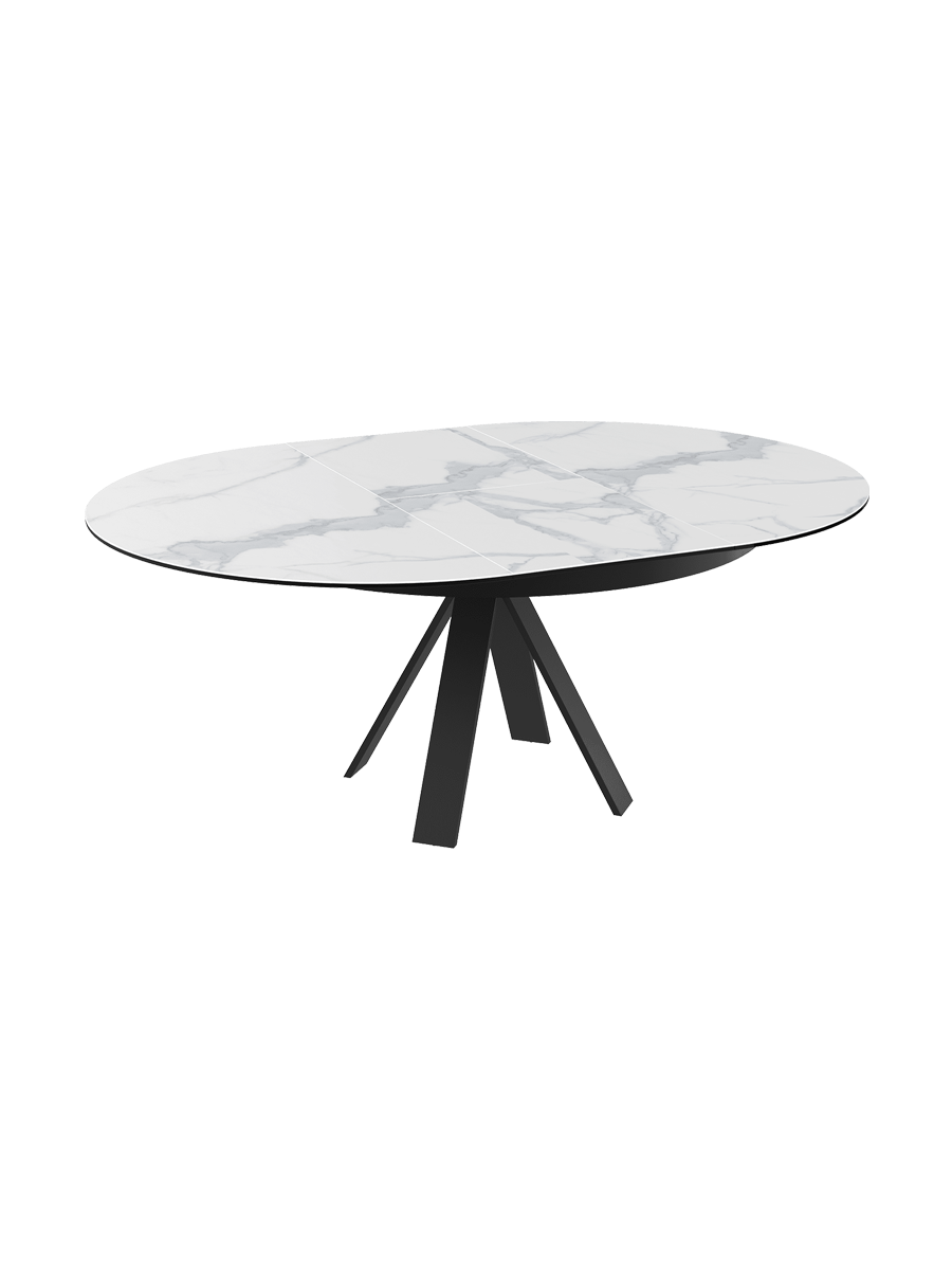 
Ausziehbarer Designer Esstisch „Chanterelle“ 130-180 x 130 cm - Zementgrau