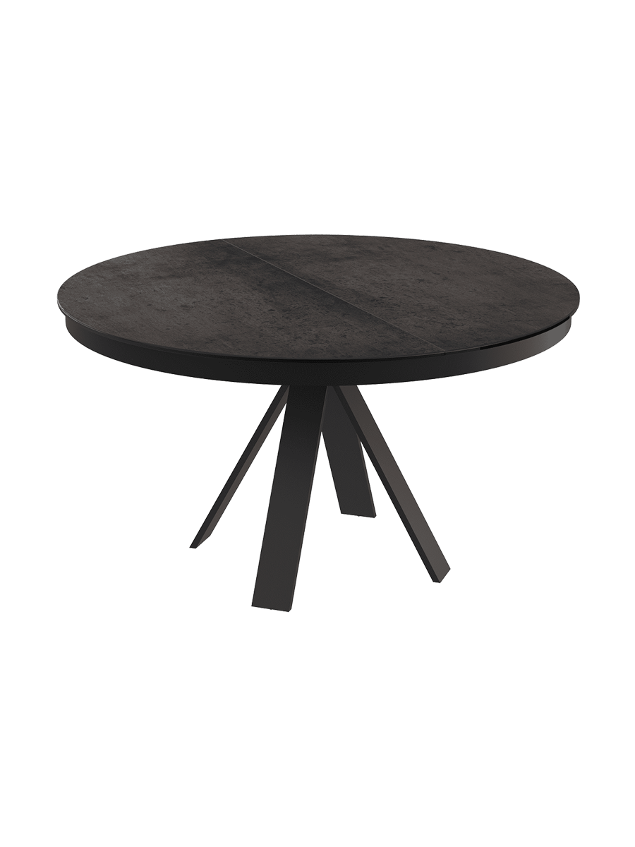 
Tavolo da pranzo allungabile di design «Chanterelle» 130-180 x 130 cm - aspetto ruggine scura