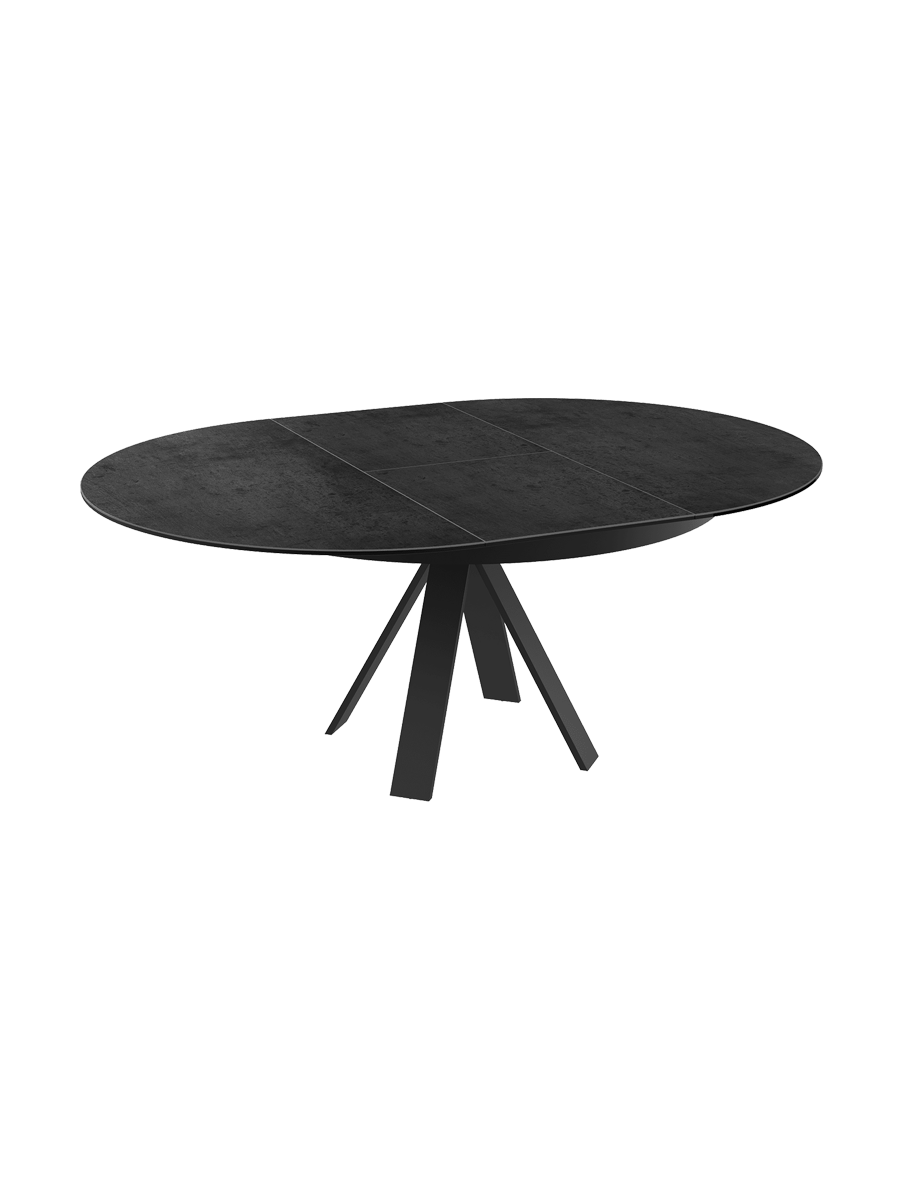 
Ausziehbarer Designer Esstisch „Chanterelle“ 130-180 x 130 cm - Zementgrau