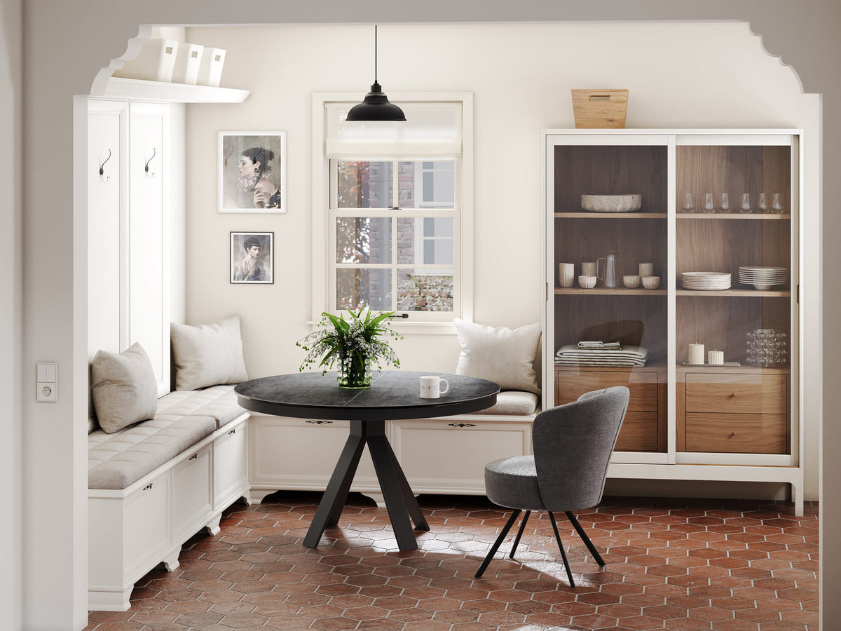 
Tavolo da pranzo allungabile di design «Chanterelle» 130-180 x 130 cm - Titano