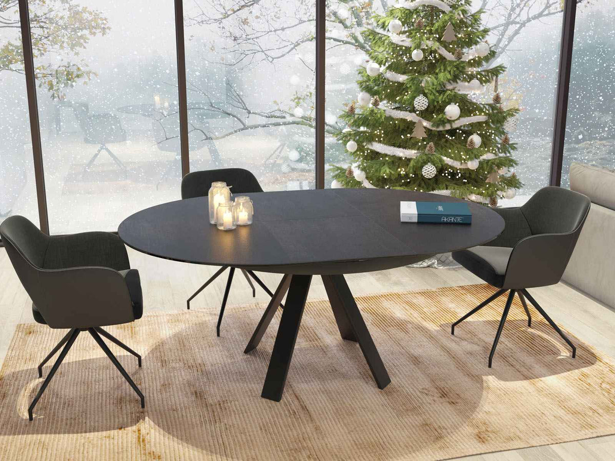 
Tavolo da pranzo allungabile di design «Chanterelle» 130-180 x 130 cm - Titano