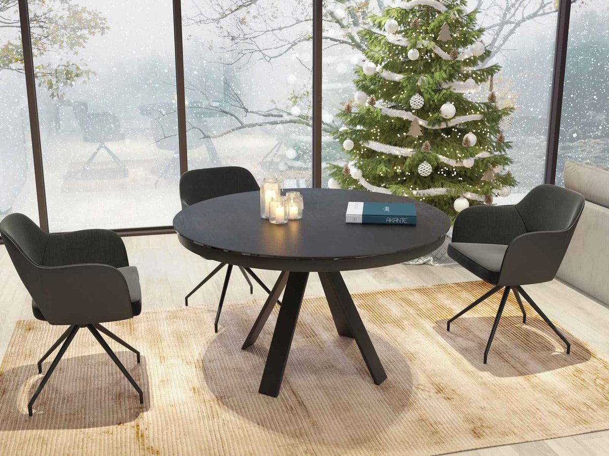 
Tavolo da pranzo allungabile di design «Chanterelle» 130-180 x 130 cm - Titano