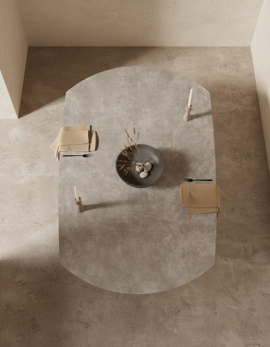 
Tavolo da pranzo allungabile di design «New Icone», in diverse dimensioni - Grigio cemento / 100-150 x 150 cm