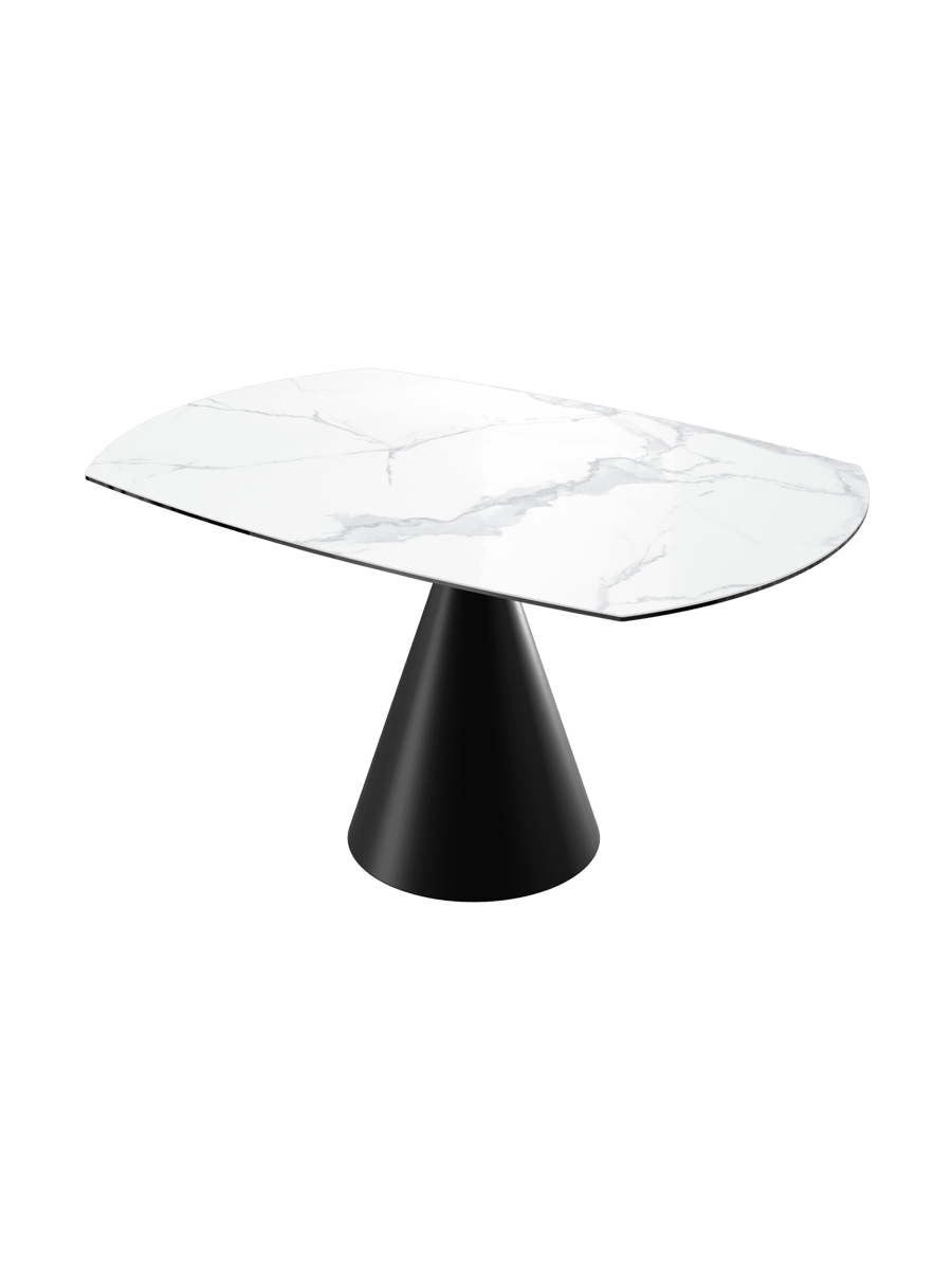 
Tavolo da pranzo allungabile di design «New Icone», in diverse dimensioni - Effetto marmo Bianco / 100-150 x 150 cm