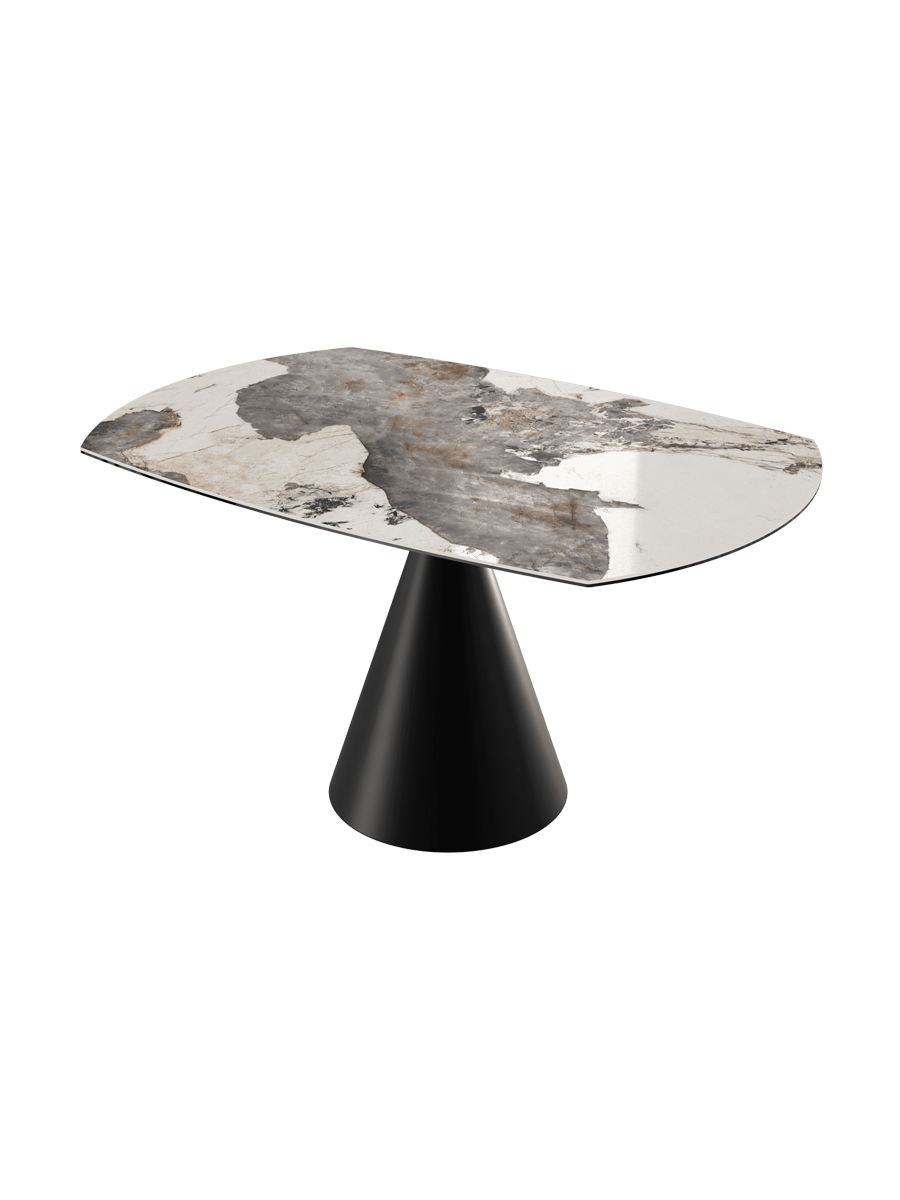 
Tavolo da pranzo allungabile di design «New Icone», in diverse dimensioni - Calacatta lucido / 100-150 x 150 cm