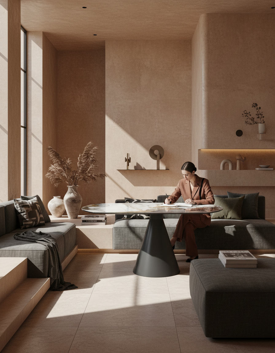 
Tavolo da pranzo allungabile di design «New Icone», in diverse dimensioni - Doro lucido / 100-150 x 150 cm
