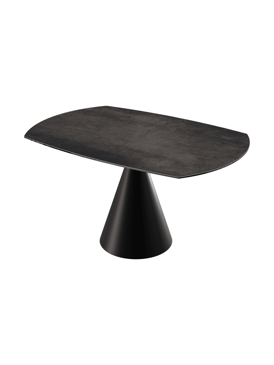 
Tavolo da pranzo allungabile di design «New Icone», in diverse dimensioni - aspetto ruggine scura / 100-150 x 150 cm