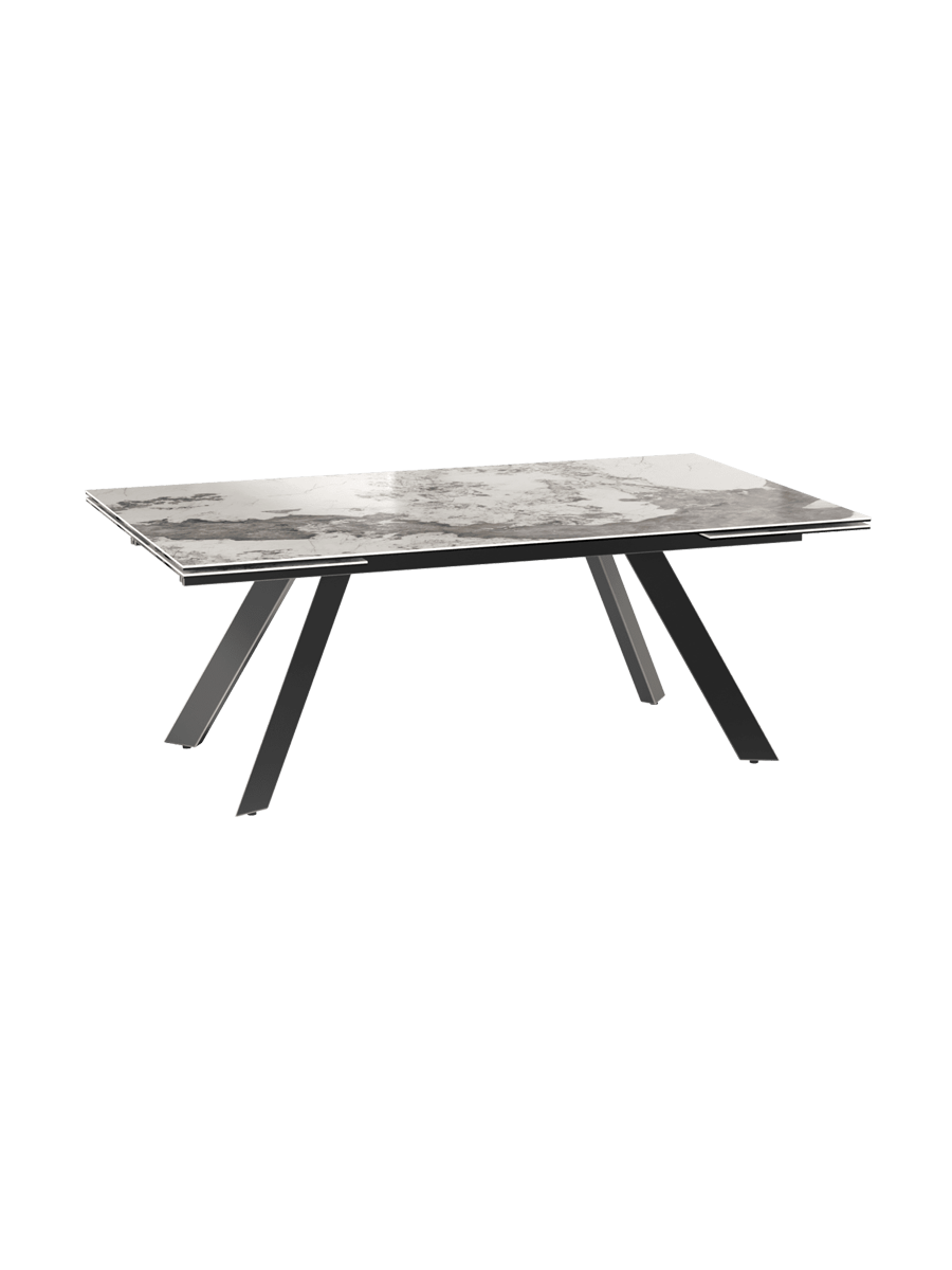 
Extendable Designer Dining Table "Grande Ontario" 200-300 x 120 cm - Calacatta Marble Look glossy