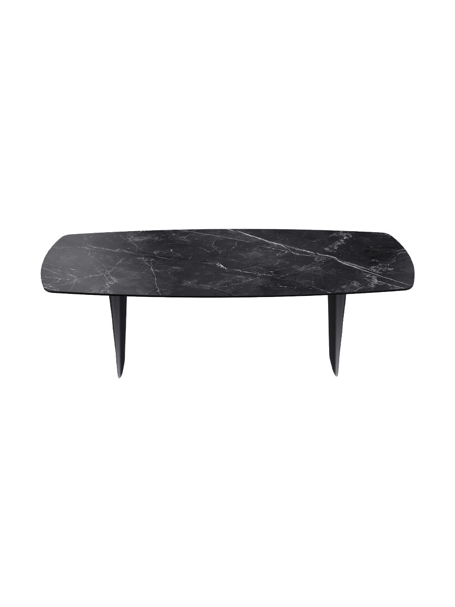 
Designer Dining Table "Auguste" in Ceramic, various sizes - Legs: Black, Tabletop: Marquina matte / 240 x 120 cm