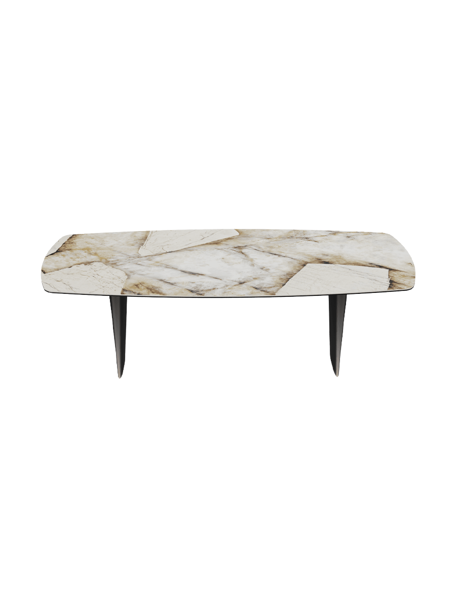 
Designer Dining Table "Auguste" in Ceramic, various sizes - Legs: Black, Tabletop: Patagonia glossy / 240 x 120 cm