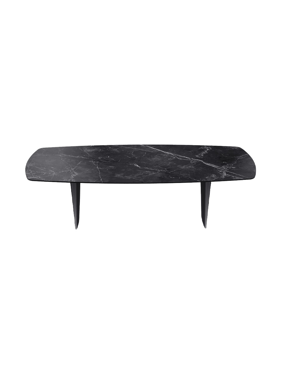 
Designer Dining Table "Auguste" in Ceramic, various sizes - Legs: Black, Tabletop: Marquina matte / 260 x 120 cm