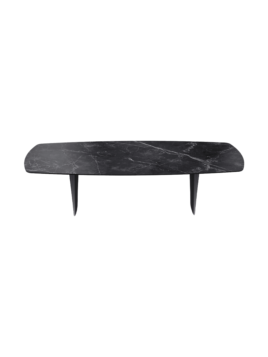 
Designer Dining Table "Auguste" in Ceramic, various sizes - Legs: Black, Tabletop: Marquina matte / 280 x 120 cm