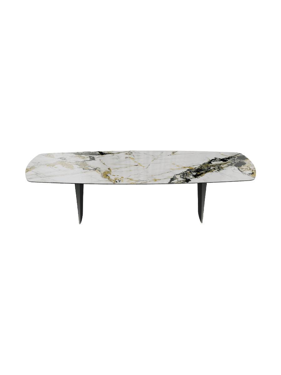 
Designer Dining Table "Auguste" in Ceramic, various sizes - Legs: Black, Tabletop: Doro glossy / 300 x 120 cm