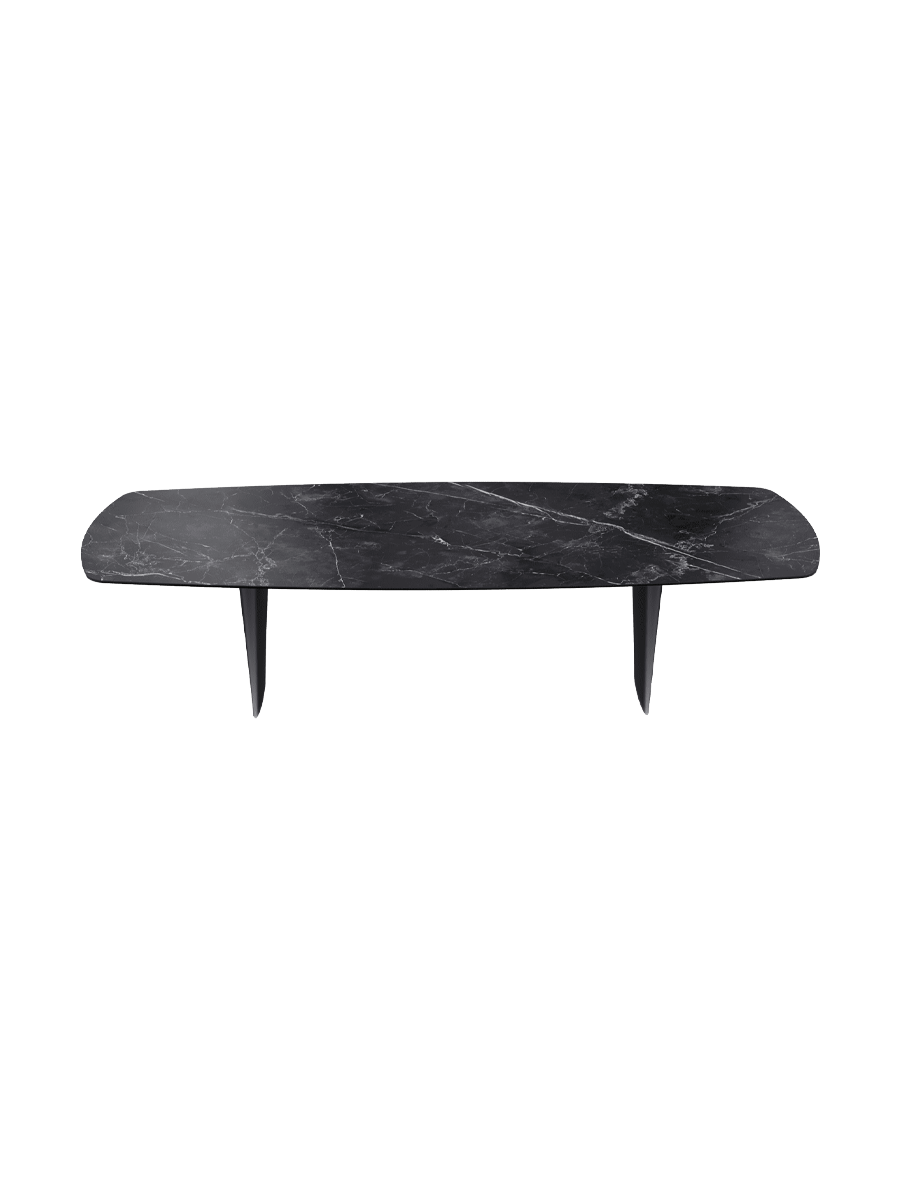 
Designer Dining Table "Auguste" in Ceramic, various sizes - Legs: Black, Tabletop: Marquina matte / 300 x 120 cm