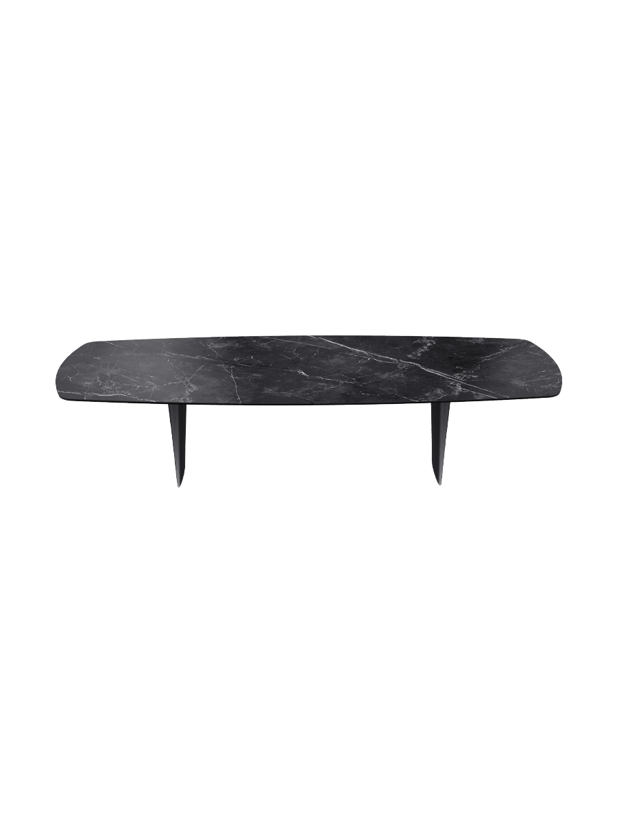 
Designer Dining Table "Auguste" in Ceramic, various sizes - Legs: Black, Tabletop: Marquina matte / 320 x 130 cm