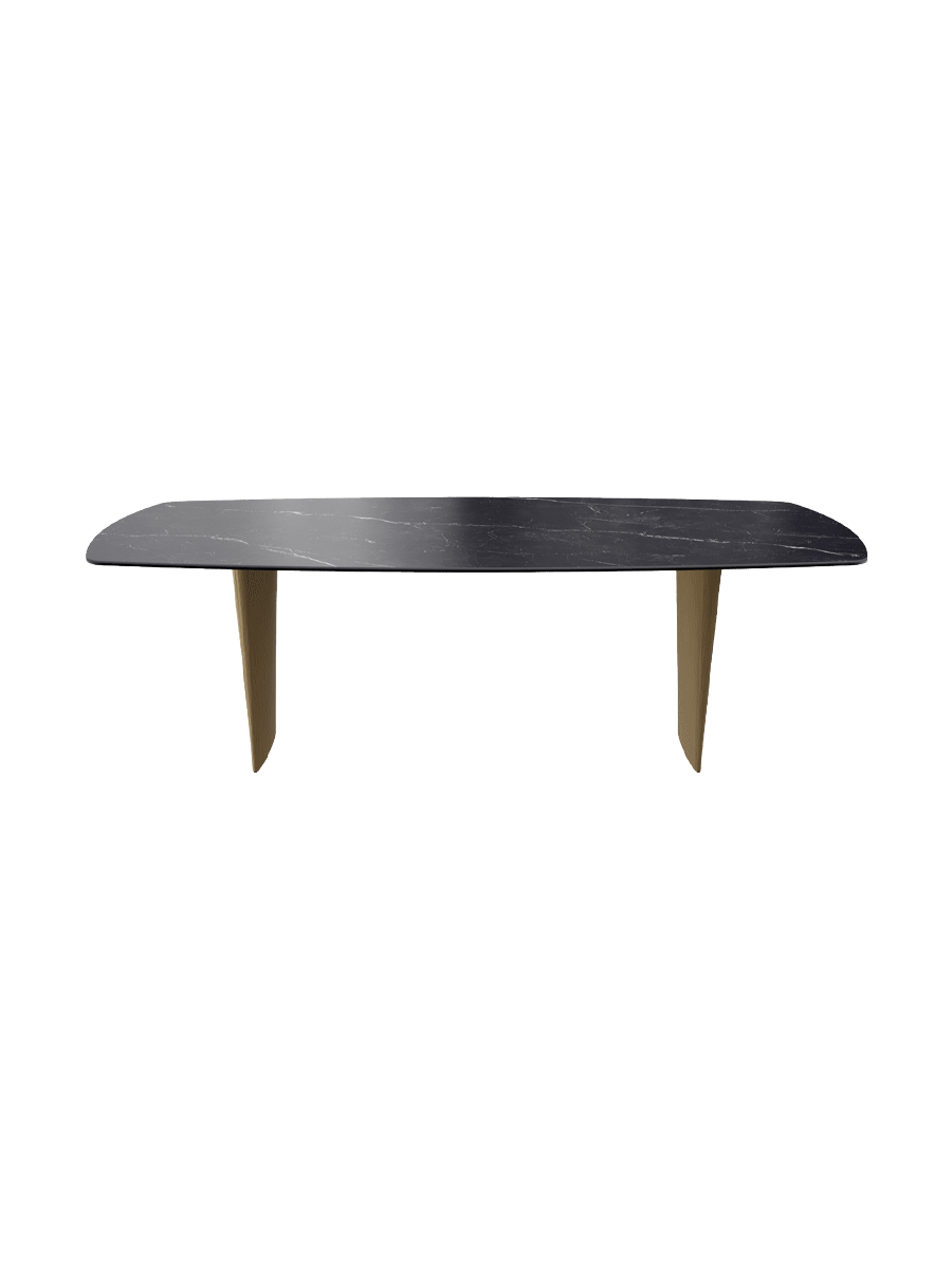 
Designer Dining Table "Auguste" in Ceramic, various sizes - Legs: Bronze, Tabletop: Marquina matte / 240 x 120 cm