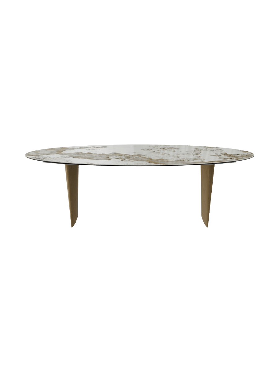 
Designer Dining Table "Goliath" in Ceramic, Various Sizes - Legs: Bronze, Tabletop: Marquina matte / 240 x 112 cm