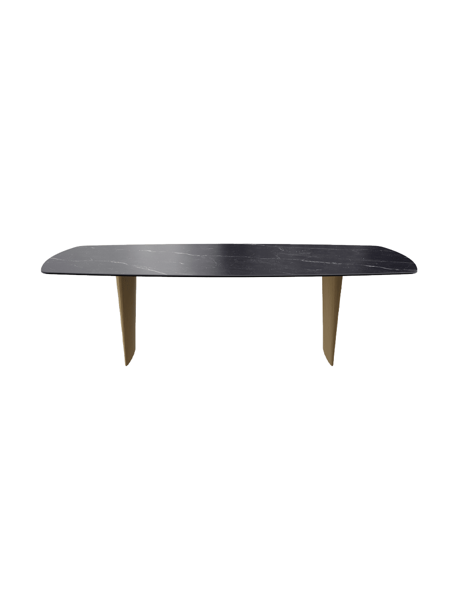
Designer Dining Table "Auguste" in Ceramic, various sizes - Legs: Bronze, Tabletop: Marquina matte / 260 x 120 cm