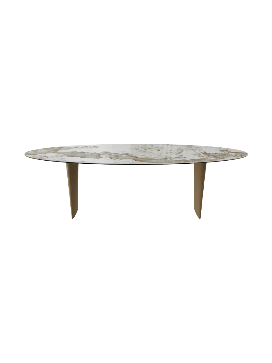 
Designer Dining Table "Goliath" in Ceramic, Various Sizes - Legs: Bronze, Tabletop: Marquina matte / 260 x 120 cm