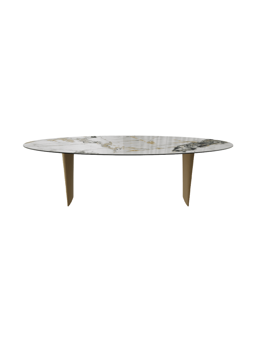 
Designer Dining Table "Goliath" in Ceramic, Various Sizes - Legs: Bronze, Tabletop: Doro glossy / 260 x 120 cm