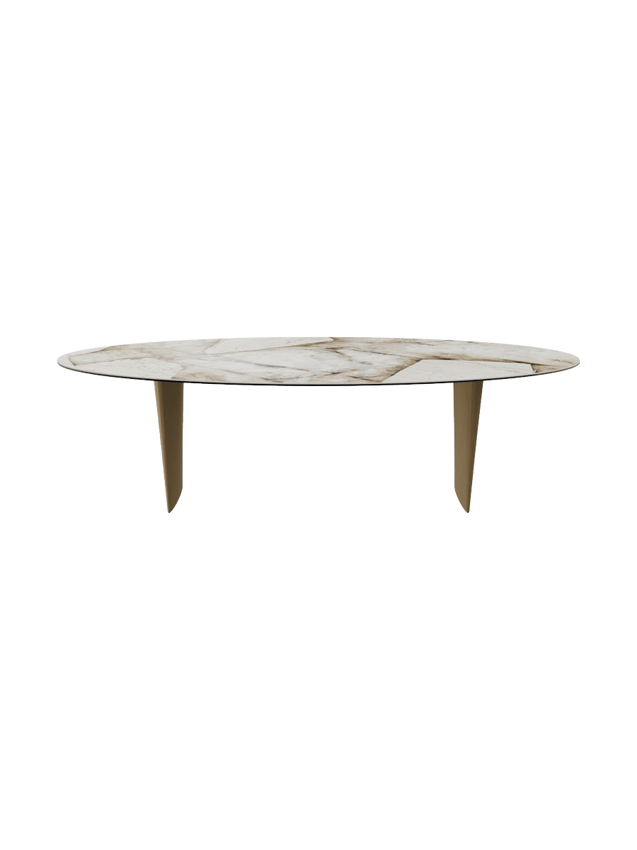 
Designer Dining Table "Goliath" in Ceramic, Various Sizes - Legs: Bronze, Tabletop: Patagonia glossy / 260 x 120 cm