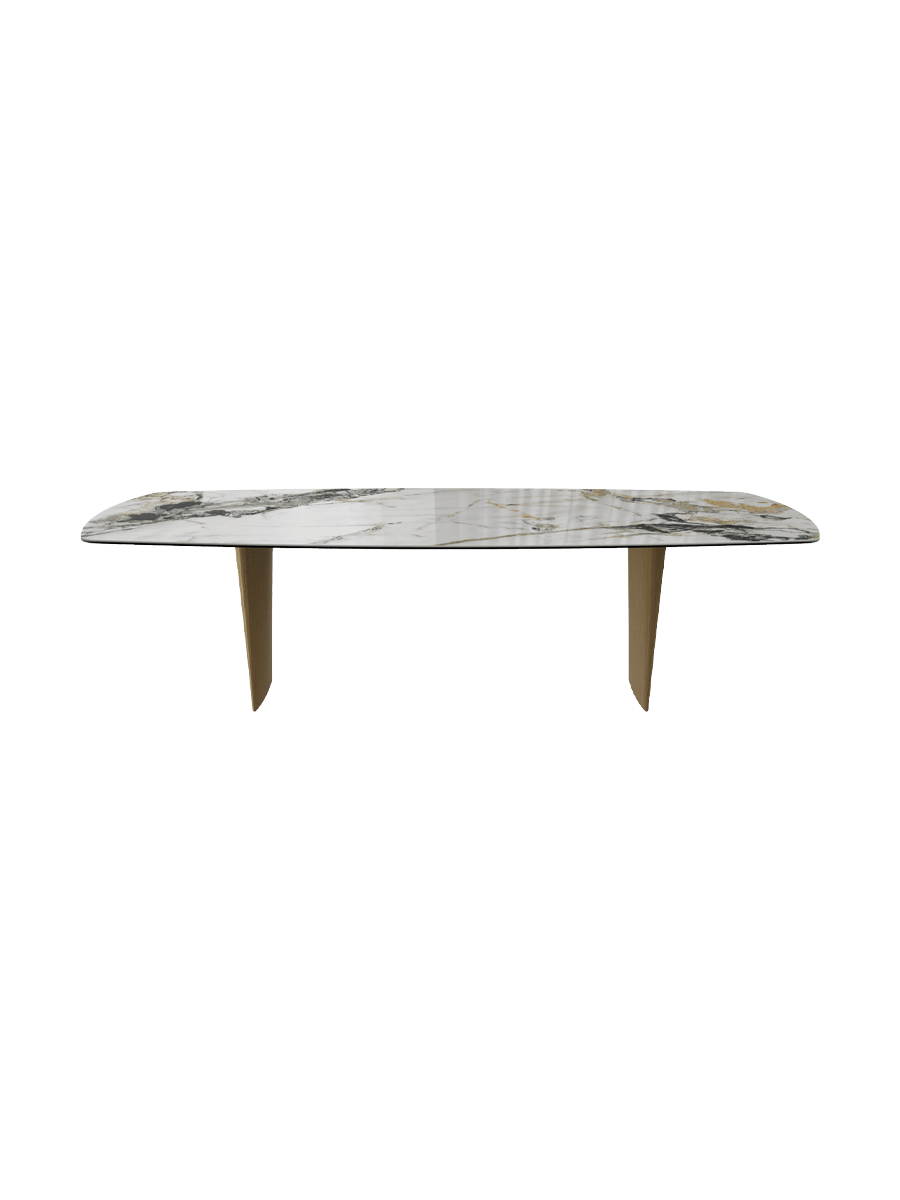 
Designer Dining Table "Auguste" in Ceramic, various sizes - Legs: Bronze, Tabletop: Doro glossy / 280 x 120 cm