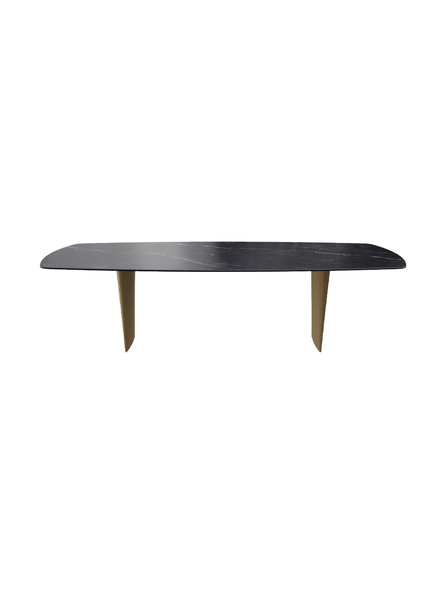 
Designer Dining Table "Auguste" in Ceramic, various sizes - Legs: Bronze, Tabletop: Marquina matte / 280 x 120 cm