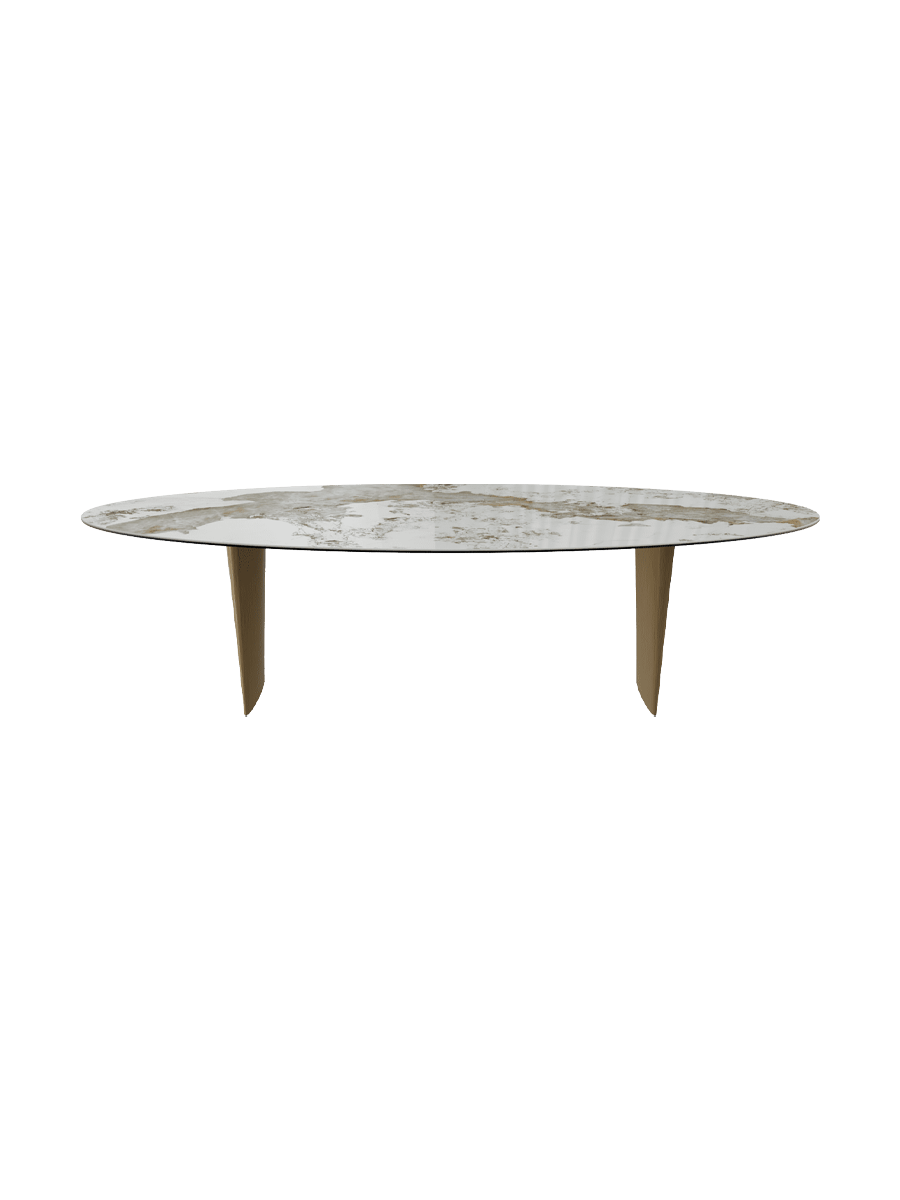 
Designer Dining Table "Goliath" in Ceramic, Various Sizes - Legs: Bronze, Tabletop: Marquina matte / 280 x 130 cm