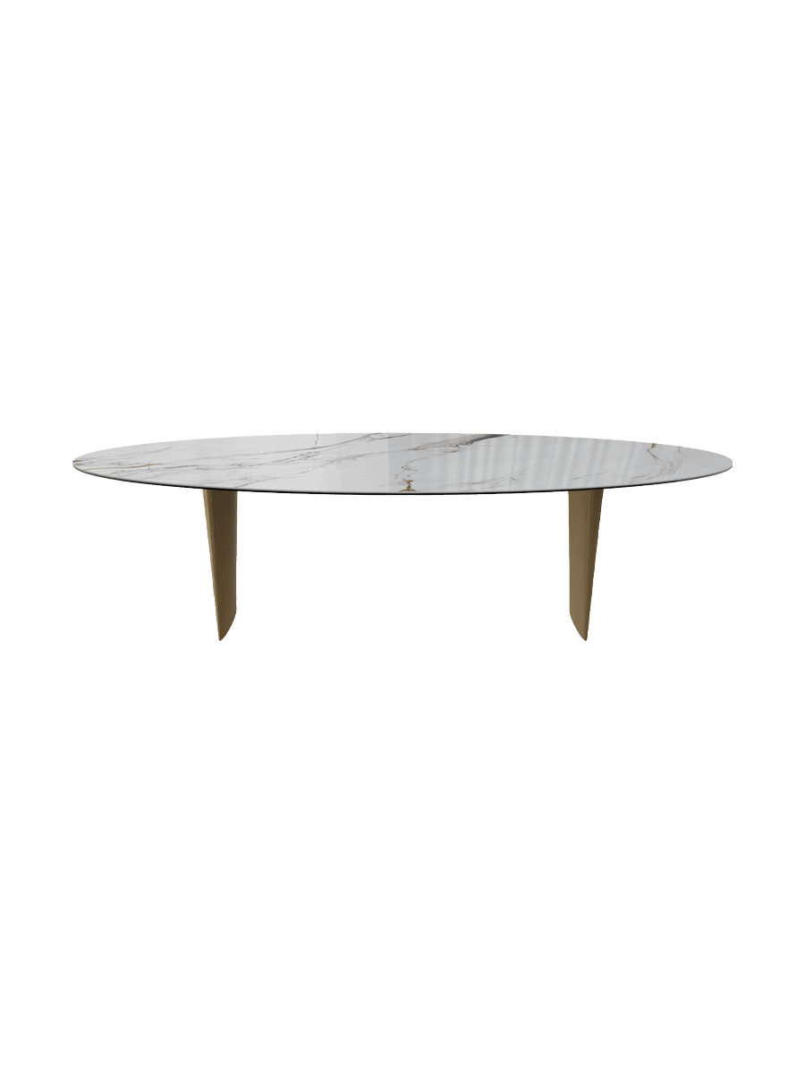 
Designer Dining Table "Goliath" in Ceramic, Various Sizes - Legs: Bronze, Tabletop: Fiorentino glossy / 280 x 130 cm