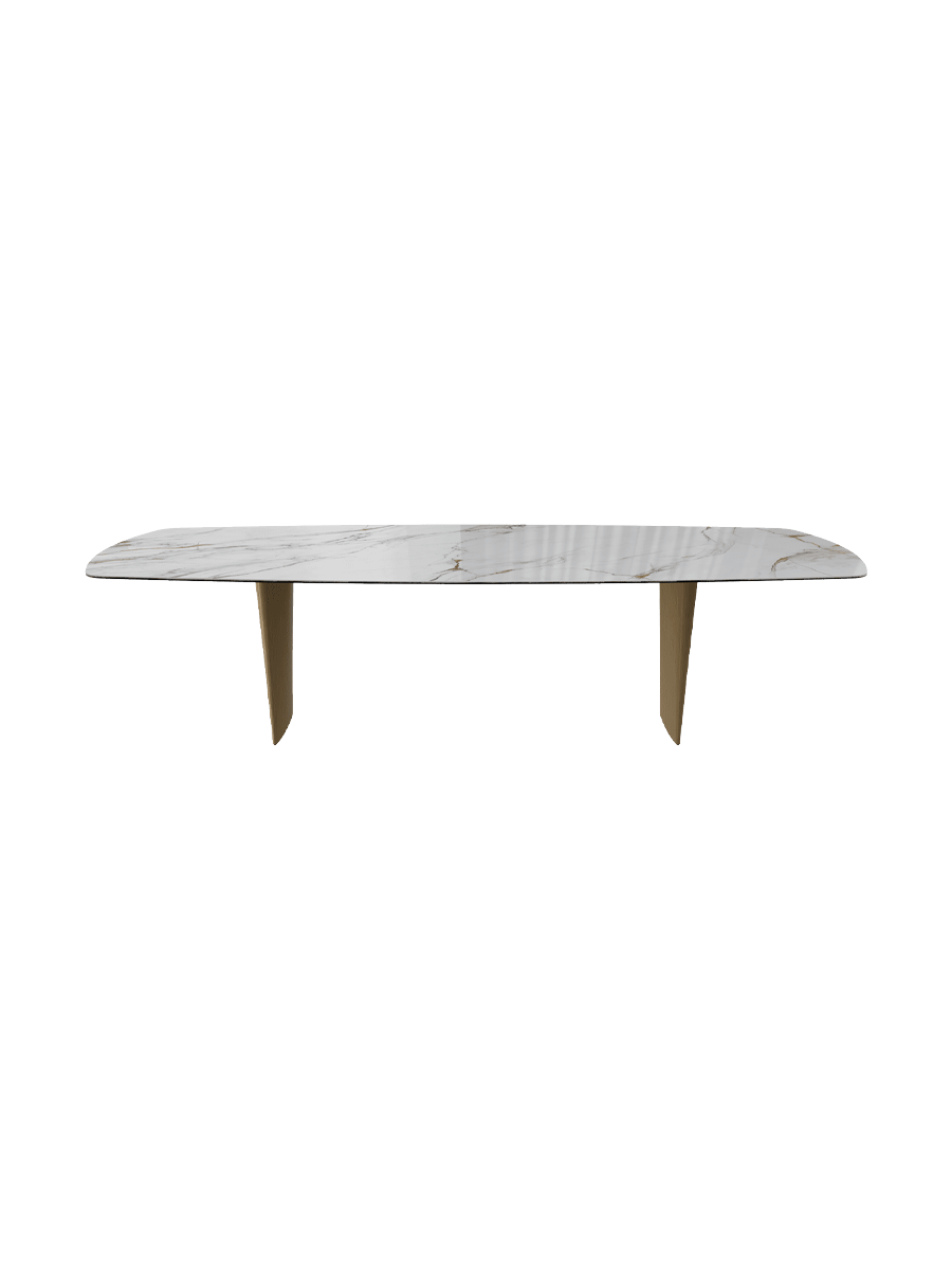 
Designer Dining Table "Auguste" in Ceramic, various sizes - Legs: Bronze, Tabletop: Fiorentino glossy / 300 x 120 cm
