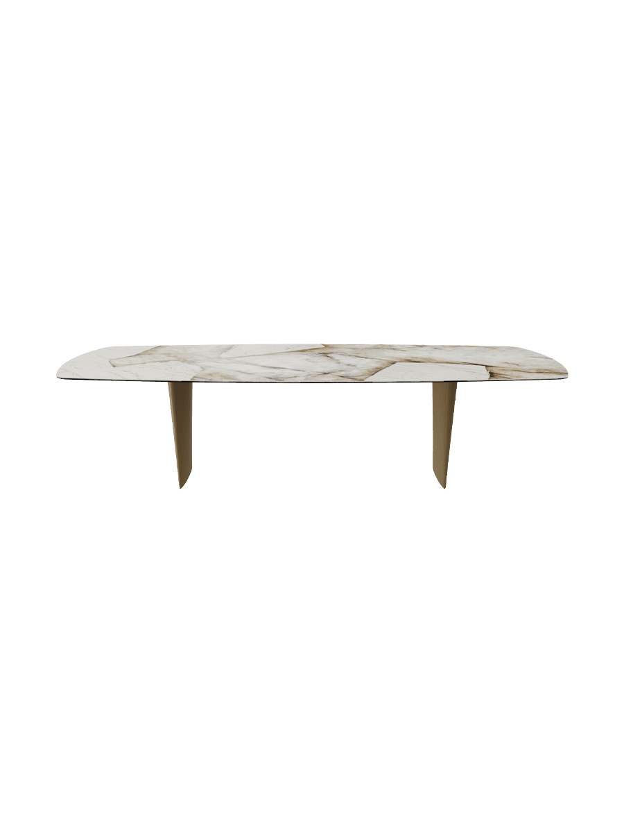 
Designer Dining Table "Auguste" in Ceramic, various sizes - Legs: Bronze, Tabletop: Patagonia glossy / 300 x 120 cm