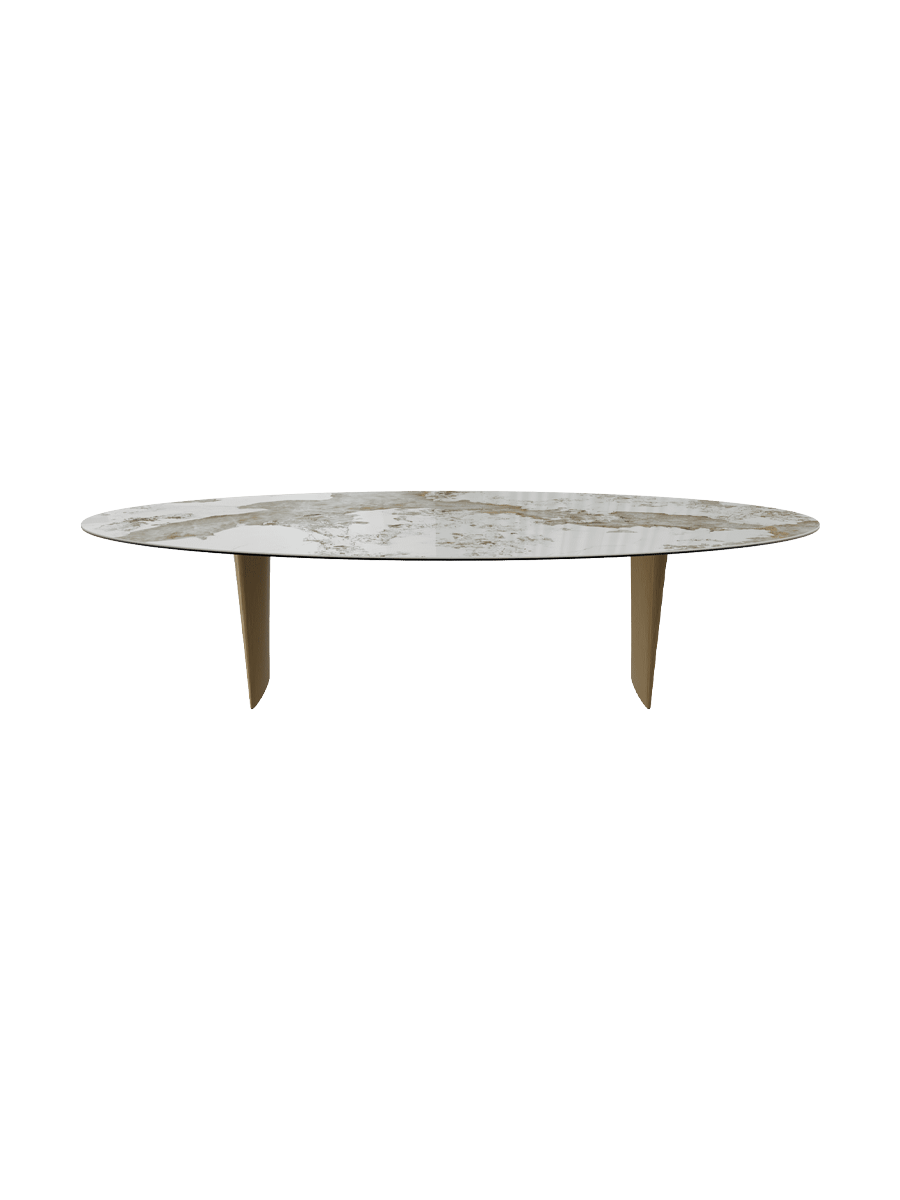 
Designer Dining Table "Goliath" in Ceramic, Various Sizes - Legs: Bronze, Tabletop: Marquina matte / 300 x 140 cm