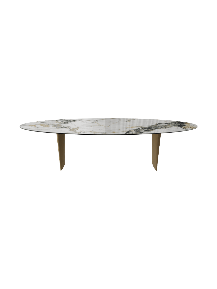 
Designer Dining Table "Goliath" in Ceramic, Various Sizes - Legs: Bronze, Tabletop: Doro glossy / 300 x 140 cm