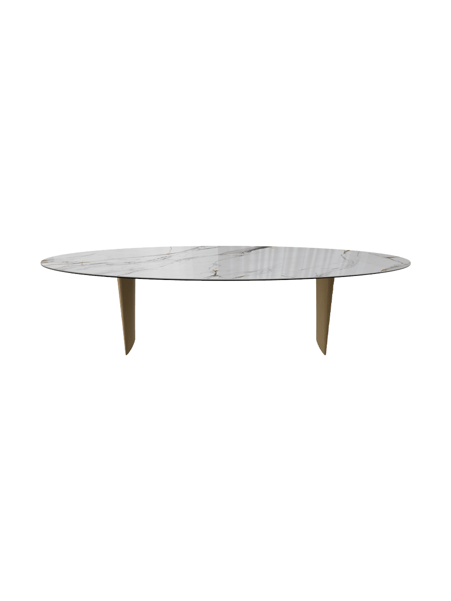 
Designer Dining Table "Goliath" in Ceramic, Various Sizes - Legs: Bronze, Tabletop: Fiorentino glossy / 300 x 140 cm