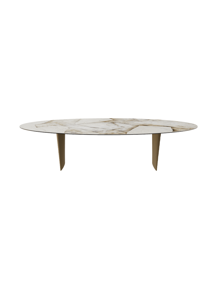 
Designer Dining Table "Goliath" in Ceramic, Various Sizes - Legs: Bronze, Tabletop: Patagonia glossy / 300 x 140 cm