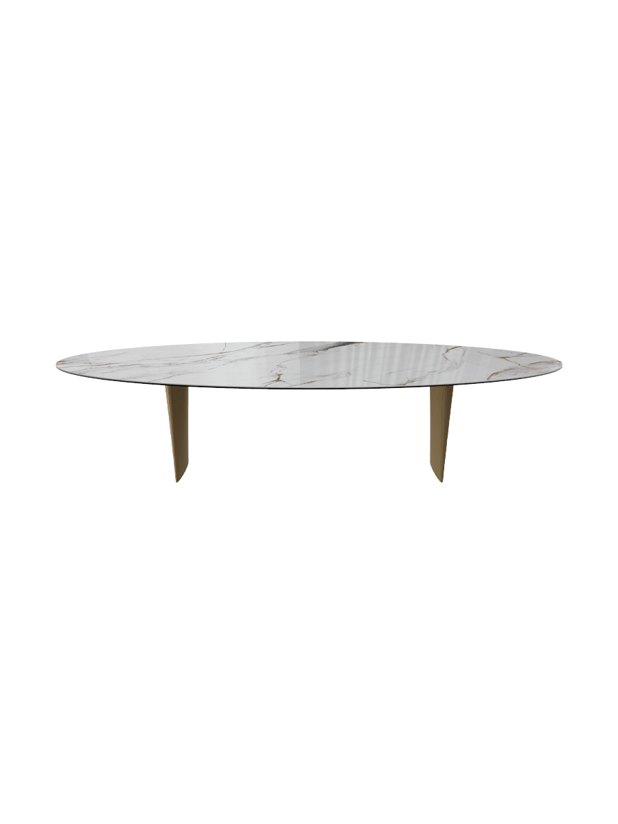 
Designer Dining Table "Goliath" in Ceramic, Various Sizes - Legs: Bronze, Tabletop: Fiorentino glossy / 320 x 150 cm