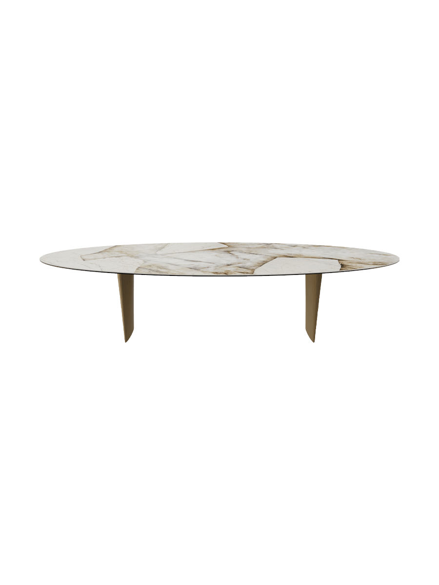 
Designer Dining Table "Goliath" in Ceramic, Various Sizes - Legs: Bronze, Tabletop: Patagonia glossy / 320 x 150 cm