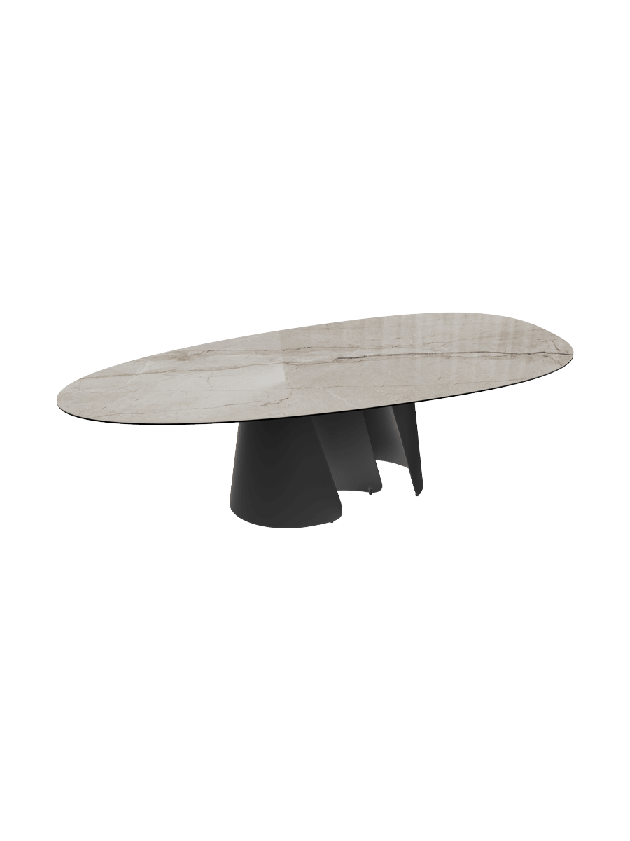 
Extendable Designer Dining Table "Belem" Ceramic, 270 x 120 cm - Breccia polished