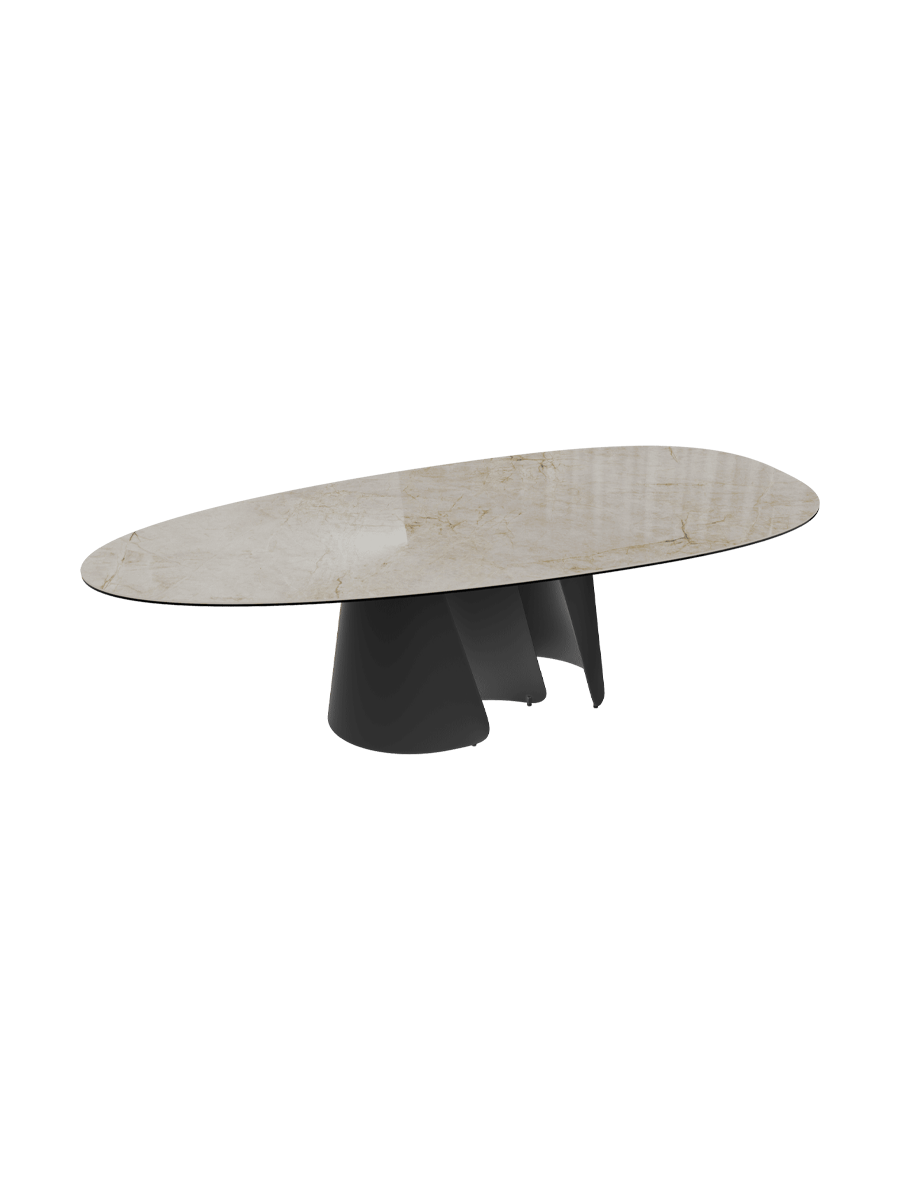 
Extendable Designer Dining Table "Belem" Ceramic, 270 x 120 cm - Breccia polished