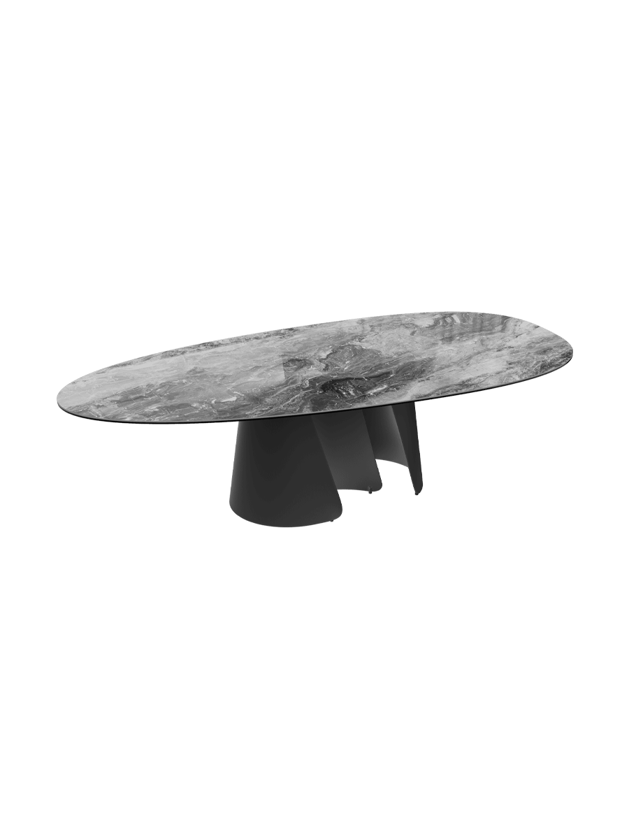 
Extendable Designer Dining Table "Belem" Ceramic, 270 x 120 cm - Breccia polished