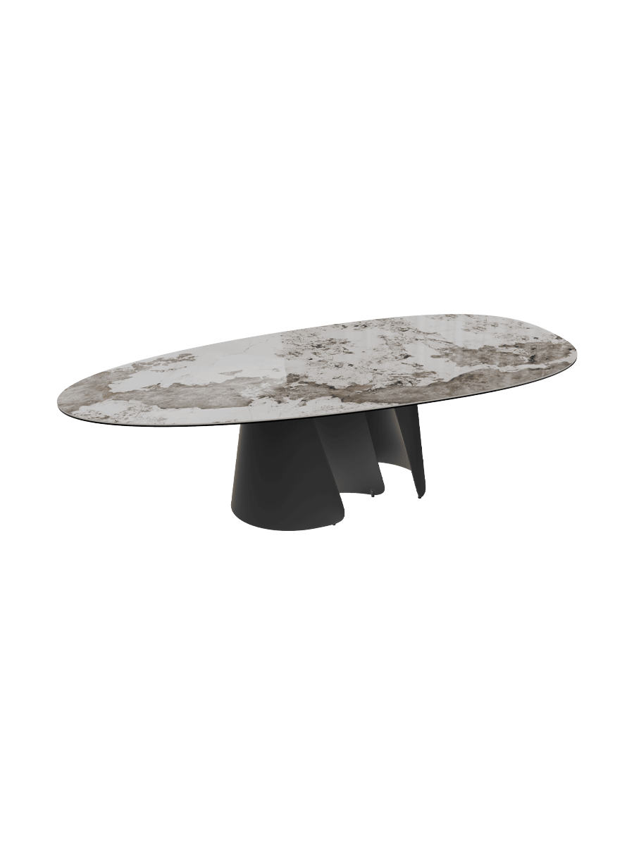 
Extendable Designer Dining Table "Belem" Ceramic, 270 x 120 cm - Breccia polished