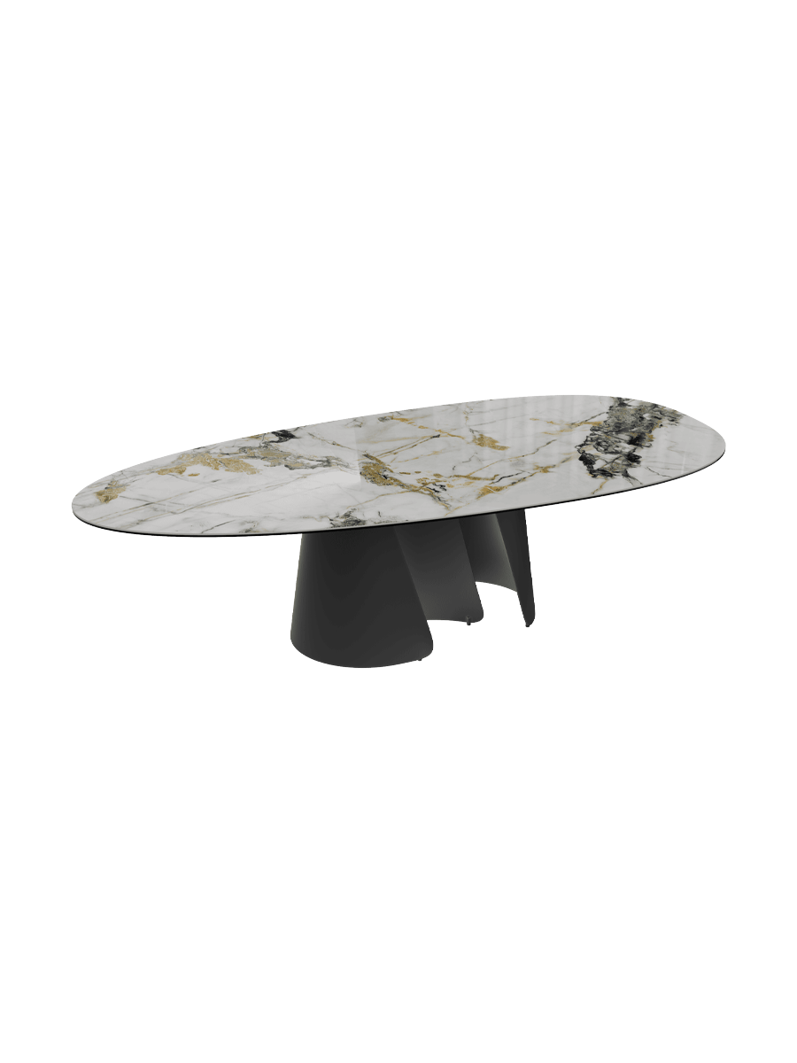 
Extendable Designer Dining Table "Belem" Ceramic, 270 x 120 cm - Breccia polished