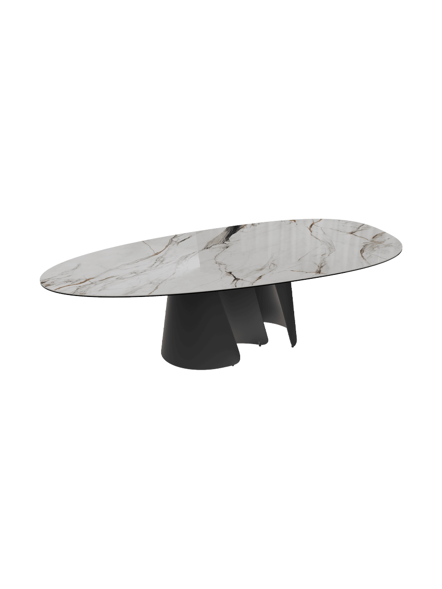 
Extendable Designer Dining Table "Belem" Ceramic, 270 x 120 cm - Breccia polished