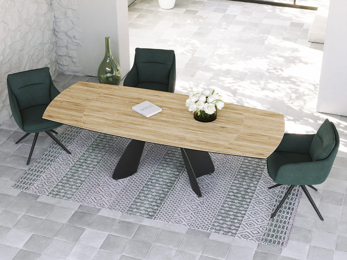 
Ausziehbarer Designer Esstisch „Grande Modena“ aus Keramik, 160-240 x 100 cm - Eiche hell