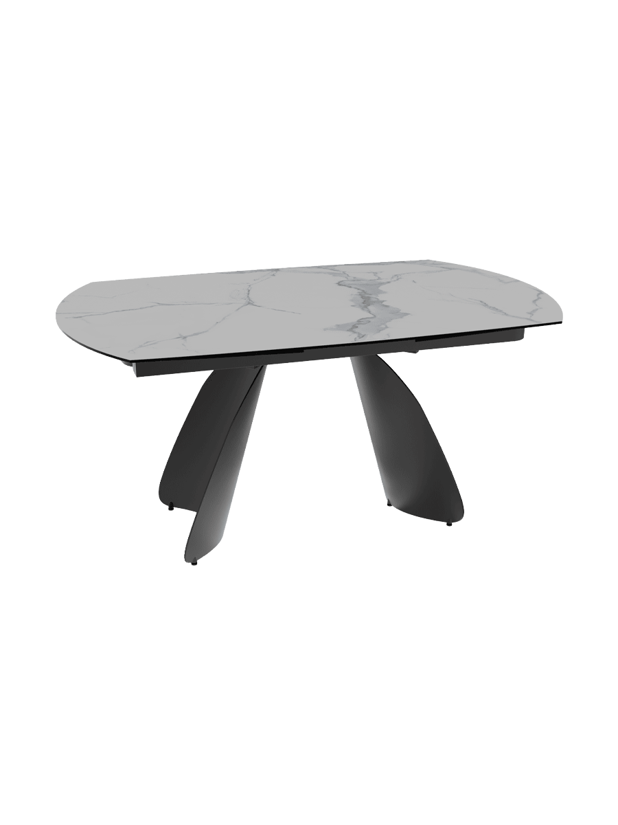 
Ausziehbarer Designer Esstisch „Grande Modena“ aus Keramik, 160-240 x 100 cm - Marmoroptik Weiss