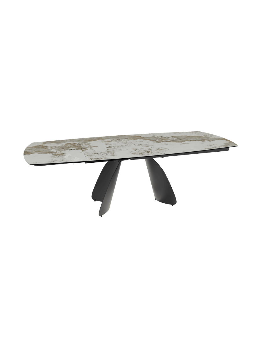 
Table à manger design extensible « Grande Modena » en céramique, 160-240 x 100 cm - Calacatta brillant